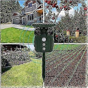 Ultrasonic Solar Deer Repeller - 5 Adjustable Modes - Get Rid Of Deer In 48 Hours Tw