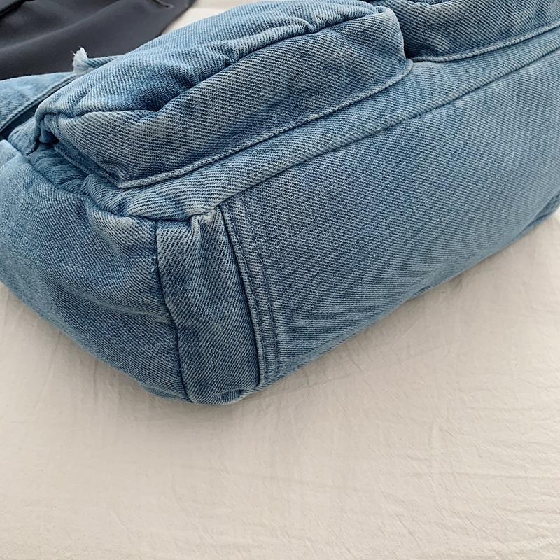 Denim Bag Women's Large Capacity Shoulder Bag Multi-Pocket Commuter Crossbody Bag