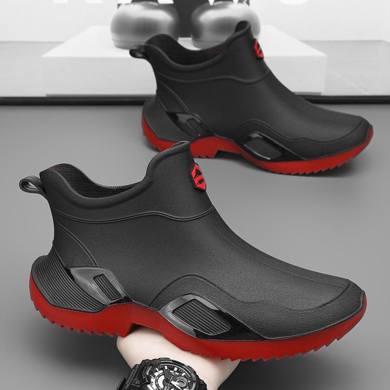 Pánská ležérní sportovní obuv, prodyšná kuchařská pánská obuv velkých velikostí, venkovní holínky, vodotěsné a protiskluzové holínky