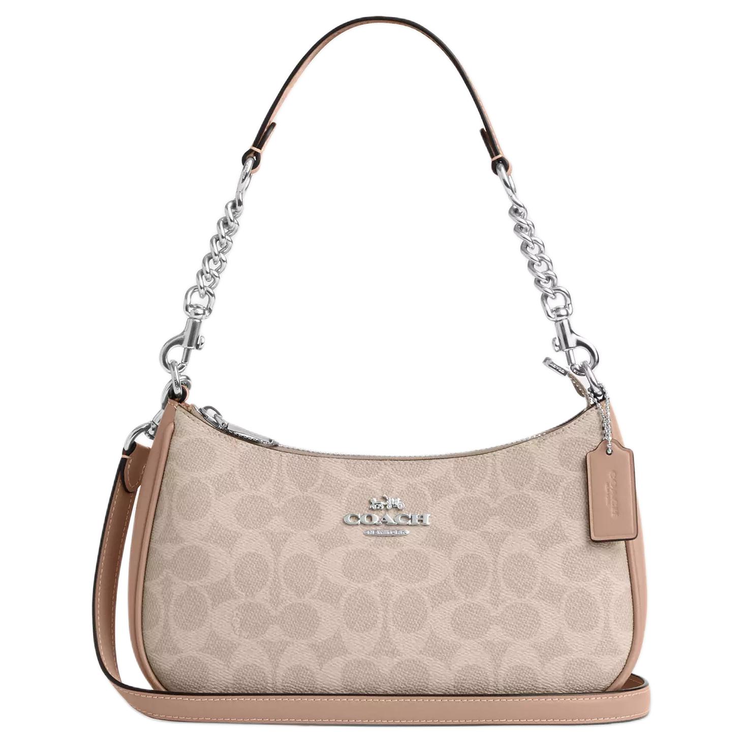 

Coach Teri Shoulder Bag Signature Canvas Sand White Casual Daily Crossbody CV933-SVPWH Basic Set (Bag+Dust Bag)