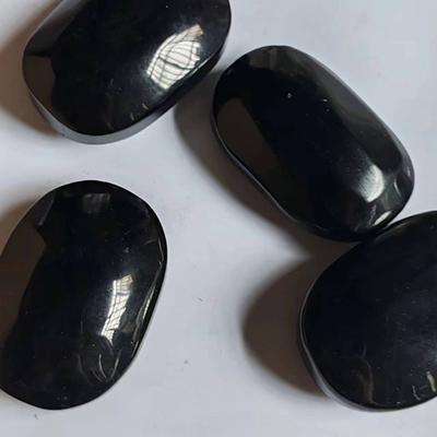 Natürlicher Kristallstein Obsidian Handflächenstein Chakra Reiki Heilung Tasche Sorgenstein