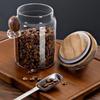 With Wood Spoon Glass Sealed Containers with Wooden Lid Food Storage Canister  Household