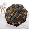 Steam Punk Machinery Pattern Umbrella, Portable and Foldable Design, 8 Ribs, a Casual Accessory for Halloween, Christmas, and Birthday Gifts.