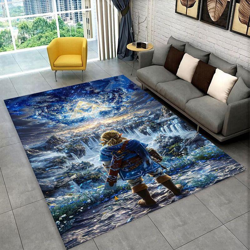 Classic Z-Zelda Cartoon Games Non-Slip Area Rug for Living Room,Bedroom,Playroom,Soft Carpet Floor Mat Home Decor Rug Kids Room