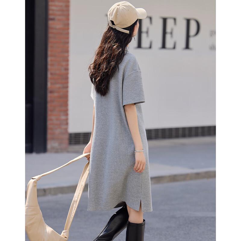 Demana Waffle Knit Polo Collar Short Sleeve Dress