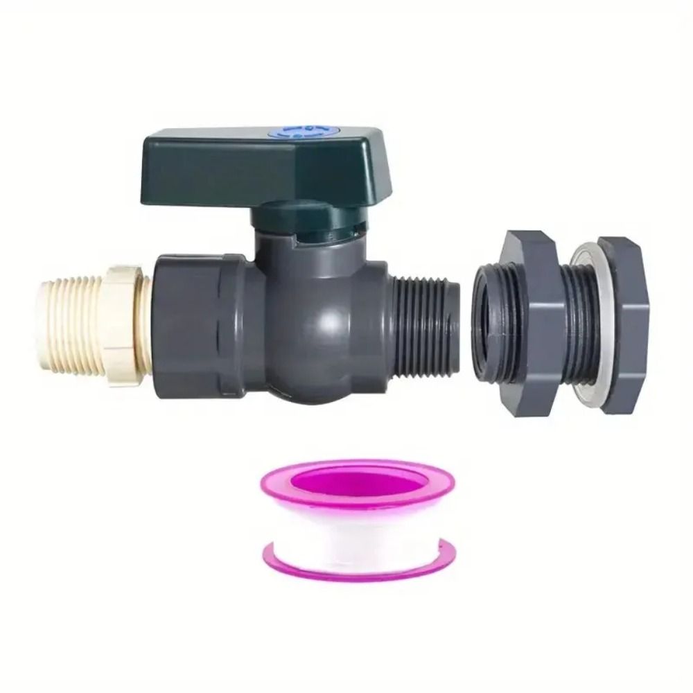 PVC Rain Barrel Valve With Inner Connection Fitting Adapter Rain Barrel Diverter Kit