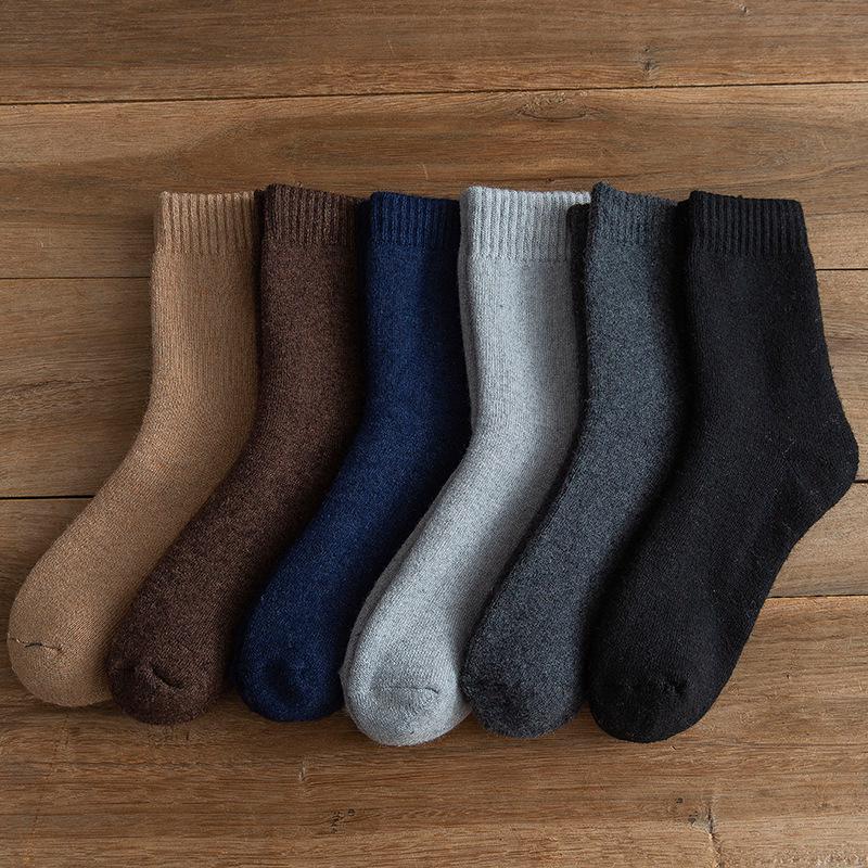 Ultra-Thick Men's Winter Wool Socks with Velvet-Lined Terry