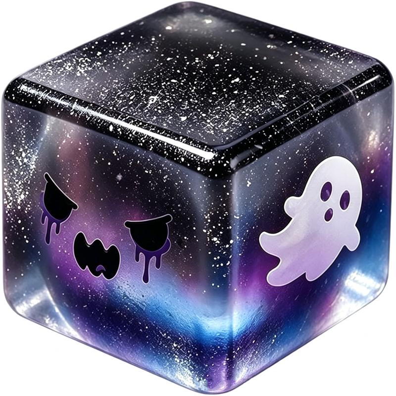 Halloween Spooky Cube Squishies Toy Transparent Glitter Maltose Stress Relief Squeeze Toy For Party Favor Kids Gift Decor