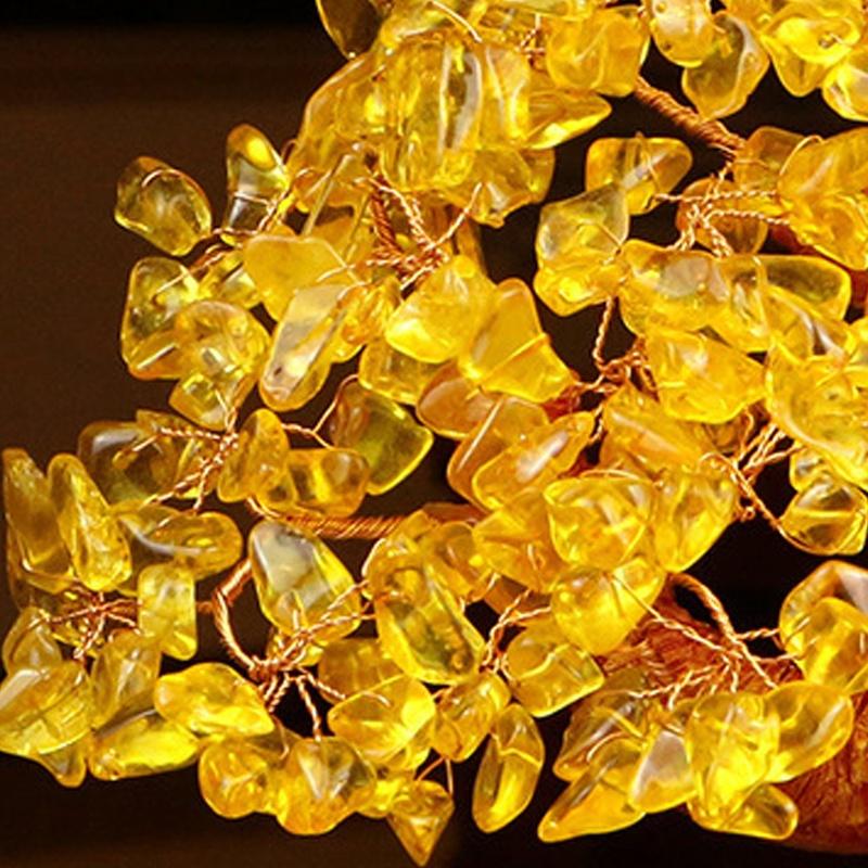 18cm Tall Mini Crystal Money Tree Bonsai Style Wealth Luck Tree Home Decor