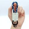 Personalized Custom Name Engraved Leather Braid Rope Keychain Anti Lost Handmade Car Key Chain Ring Pendant Women Men Gift