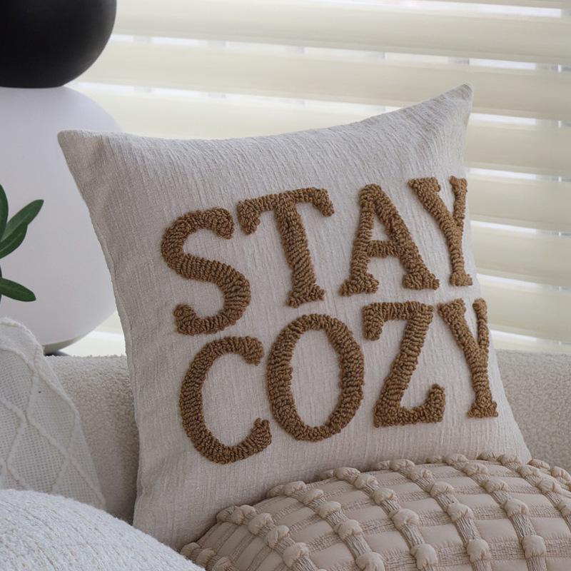 Brown Pillow Case, Light Luxury French Pillow, Living Room Sofa Bed Pillow, Bay Window Pillow, Waist Pillow