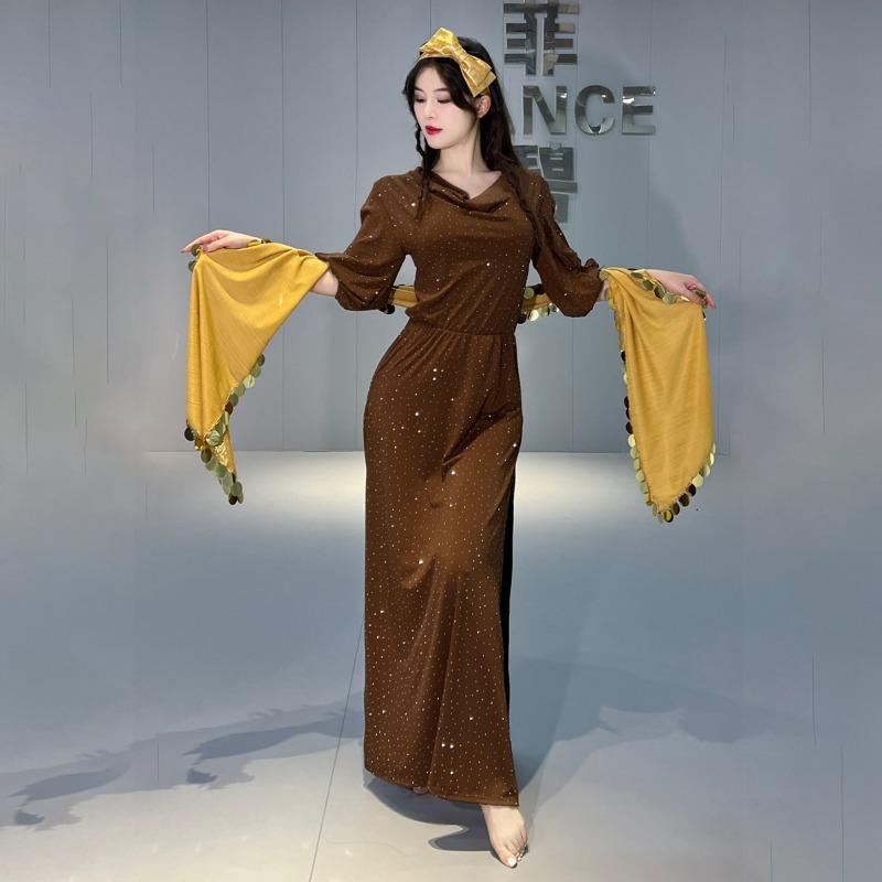 Belly Dance Costume Practice Costume Performance Costume Folk Robe Long Skirt Swinging Dance Skirt Belly Dance Costume Set