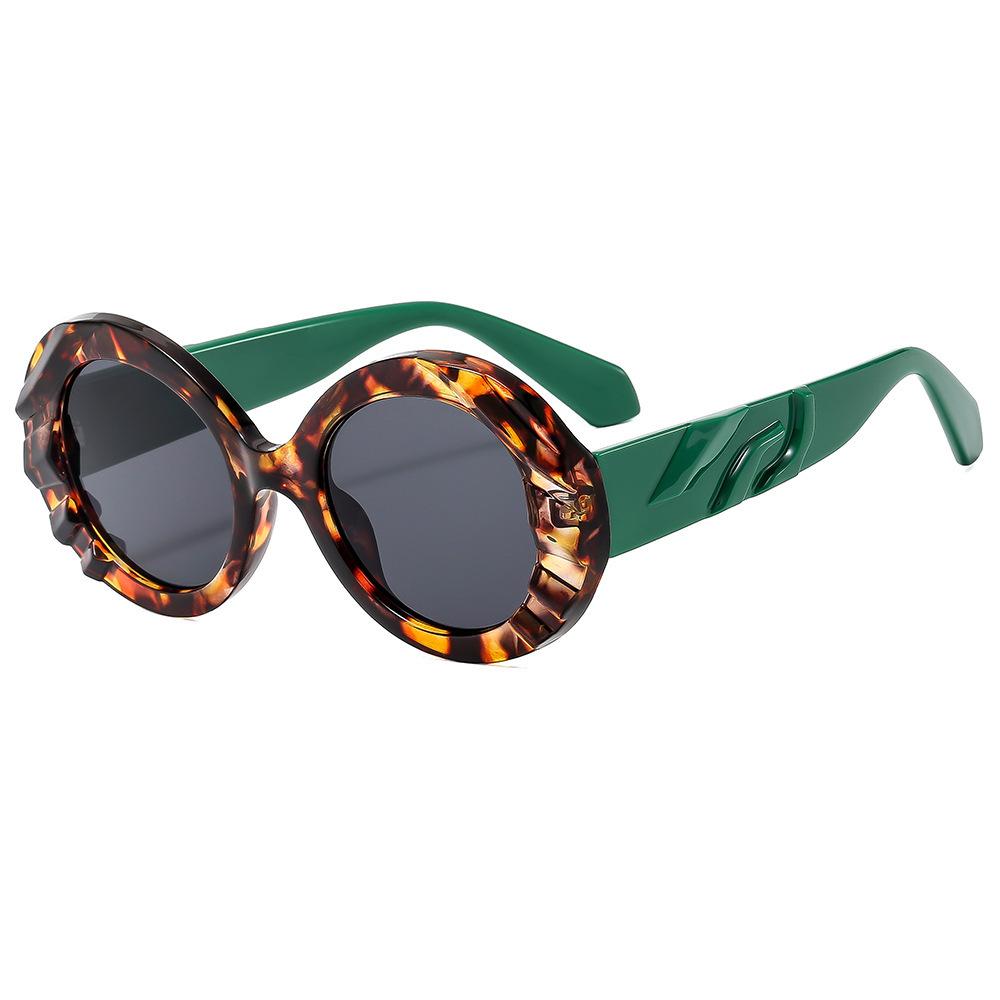 Circular Large Frame Sunglasses New Splicing Sunglasses Fashionable and High-end Women's Sunglasses