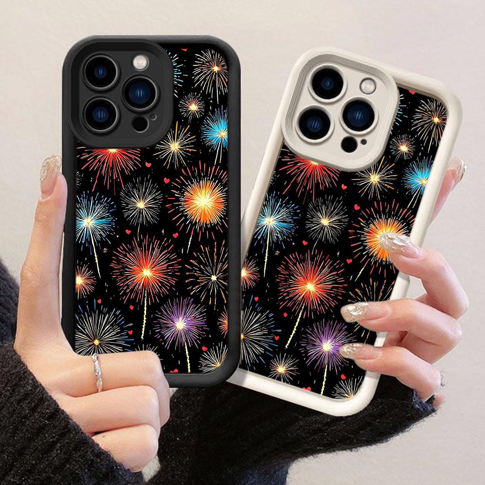 JT248 fireworks cartoon drawing artwork for iPhone 17 16 15 14 13 Pro Max Samsung S26 S25 Ultra A17 A16 A07 A56 A36 A15 Xiaomi 15T Redmi 15c Soft Case