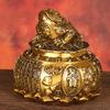 Treasure Bowl Ornament Pure Copper Three-Legged Home Office Shop Desktop Decoration Golden Toad Money Bo