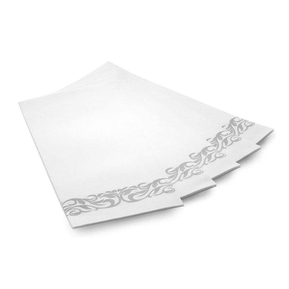 25Pcs Vintage Table Tissue Gold/Silver Printing Hand Towel Elegant Disposable Table Napkin  Banquet