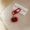 Cute Christmas Resin Keychain Bag Pendant Cartoon Apple Cat Backpack Charms Keyring Bag Accessories Holiday Party Key Chain Gift
