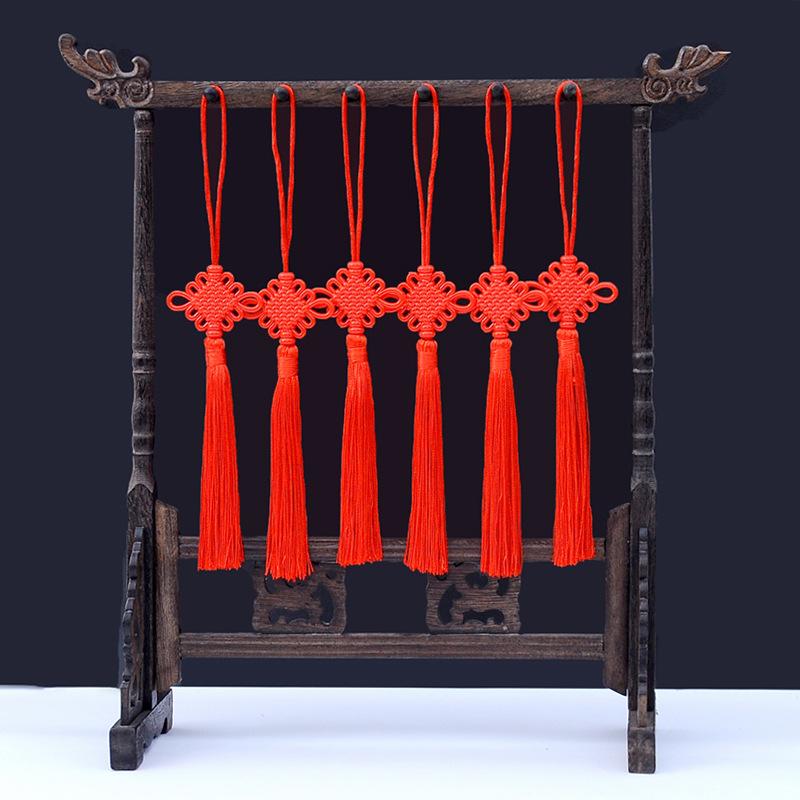 5pcs 24cm New Acrylic Plastic Chinese Tassel Small Big Red Festive Tassel Spring Festival Decoration Chinese Knot Car Hitch