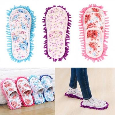 Detachable Microfiber Cleaning Slippers for Indoor Use
