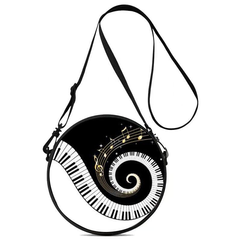 Women'S Personalized Vinyl Record Small Round Bag Can Be Carried And Carried Polyester Multi-Functional Cosmetic Bag Storage Bag