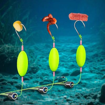 1 Σετ Αρματωσιά Ψαρέματος με Τρία Ανάποδα Αγκίστρια, Απαλή Βολή, Αντιμπλέξιμο, Ανθεκτικό σε Μπλεξίματα, Αρματωσιά με Κρίκο, Αξεσουάρ Ψαρέματος για Ψάρεμα Ζόκας σε Γλυκά Νερά και Θάλασσα