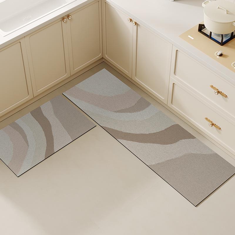 Wabi-Sabi Quadratische Küchenbodenmatten: Saugfähige, rutschfeste, weiche, verschleißfeste und pflegeleichte Kieselalgen-Schlammmatten