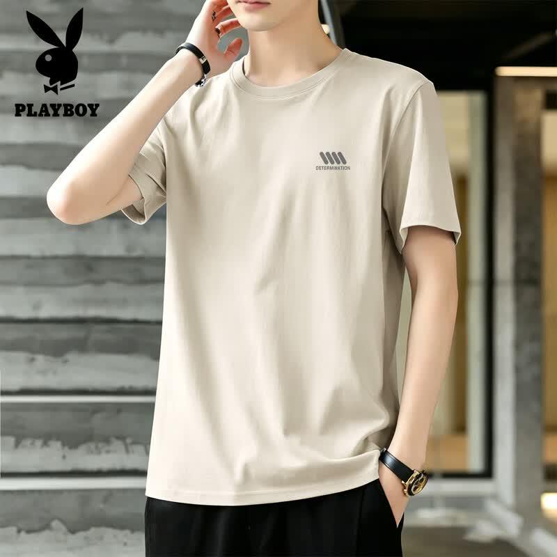 PLAYBOY Men's 2026 Summer Premium Cotton Loose T-Shirt