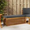 Ottoman Bench with Cushion Natural and Anthracite 115 x 43 x 37 cm
