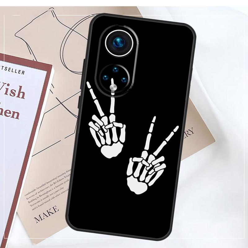 Skeleton Middle Finger For Honor 90 Lite 50 70 Magic 6 5 Pro Case For Honor X9b X8b X7a X6a X9 X7 X8 X8a X9a Cover