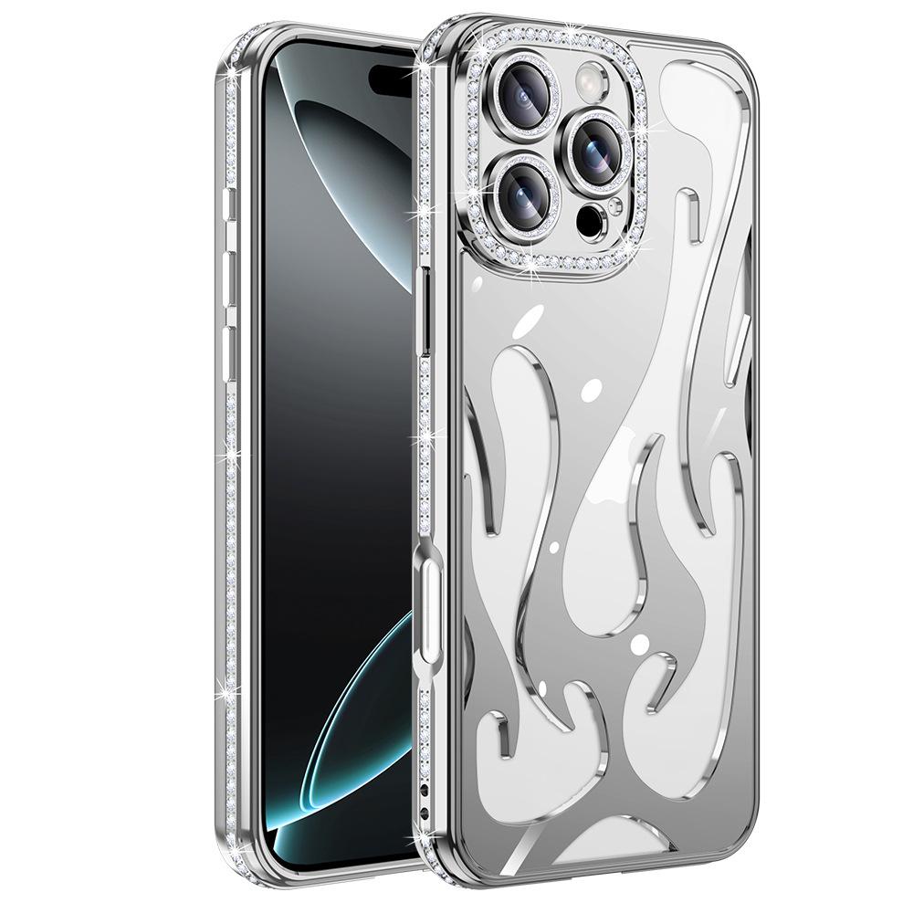 Flame Hollow Heat Dissipation Case for Apple 16promax Phone Case for IPhone 15 Rhinestone 14 Anti Drop Protective Cover