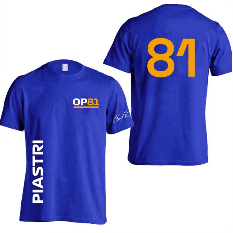 Oscar Piastri 81 Driver Logo Racing Team Men T-shirt Summer Short Sleeve Women Tee Shirts Fashion Couple Clothes Top