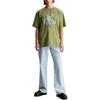 Calvin Klein Jeans Oversized Letter Print Crew Neck Short Sleeve T-Shirt Men Tops Green J30J325201-L9N