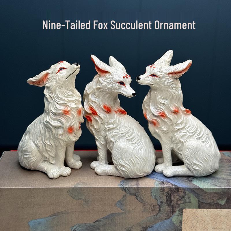 Nine-Tailed Fox Succulent Figurine Decorations