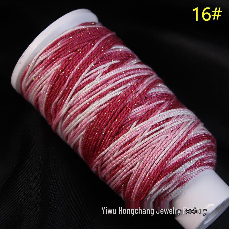 Variegated Hand-Spun Cotton Necklace & Bracelet Rope with Gold Tibetan Starry Sky Gradient