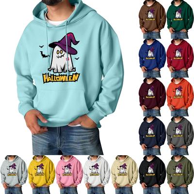 Men's Halloween Print Hoodie with Pockets Long Sleeve Casual Pullover