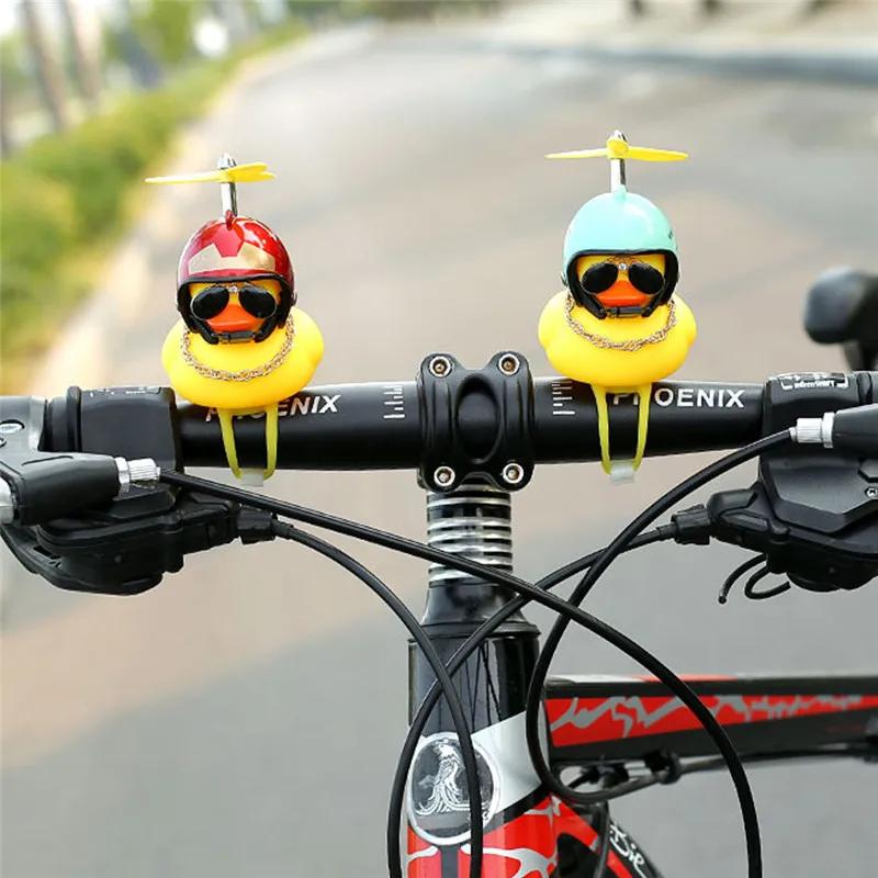 Luminous/Normal Airscrew Helmet Standing Duck Broken Wind Small Yellow Duck Bike Motor Riding Cycling Lights Bicycle Accessories