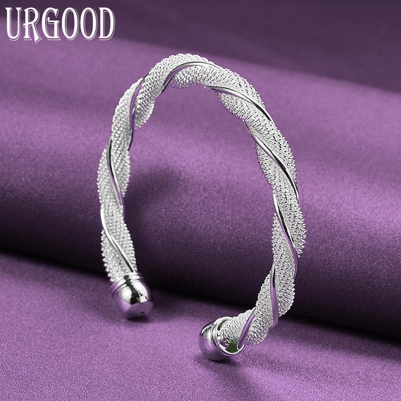 Brățară deschisă țesută cu plasă din argint 925 Bijuterii de modă