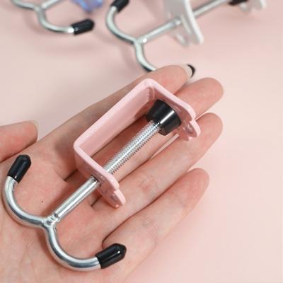 Adjustable Desk Edge Hook Crown Metal Hanging Hook Headset Desk Hanger Table Side Hanging Storage Rack Punch-Free Universal Hook