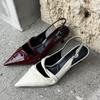 Temperament Pointed Toe Slender Heel Baotou Sandals Women's Shallow Mouth One-word Trip Strap Back Empty High Heels