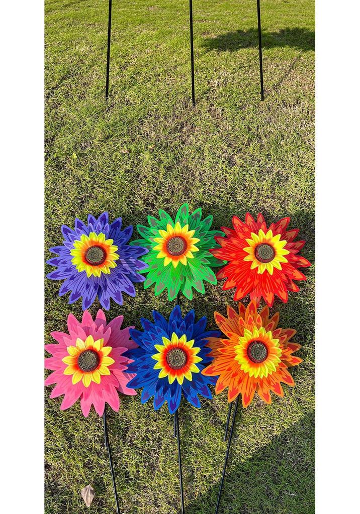 Children's Double-Layer Rotating Sunflower Pinwheel Outdoor Decoration