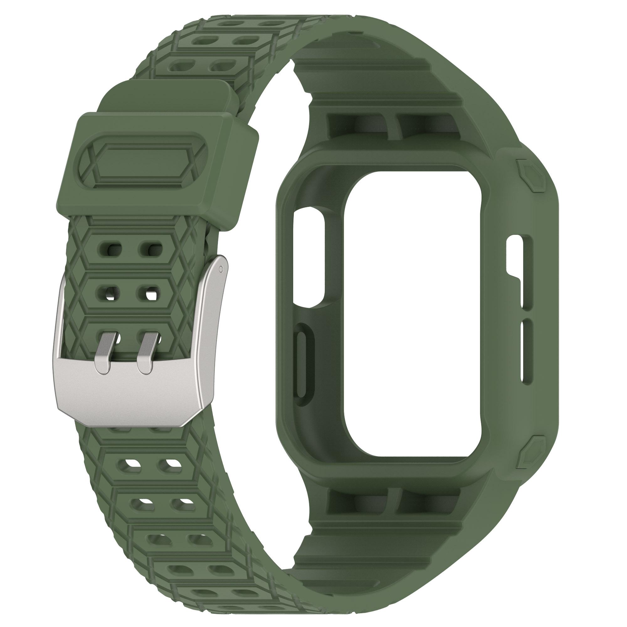 

TPE Watch Strap for Apple Watch Ultra 49mm Integral Watch Band with Case Midnight Green