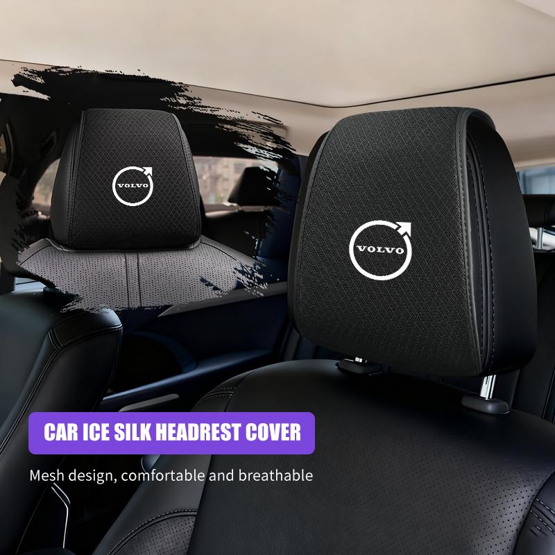 Car Seat Headrest Protector Cover Ice Silk Neck Pillowcase Interior For Volvo XC40 XC60 XC70 XC90 V40 V60 V90 S60 S80 S90