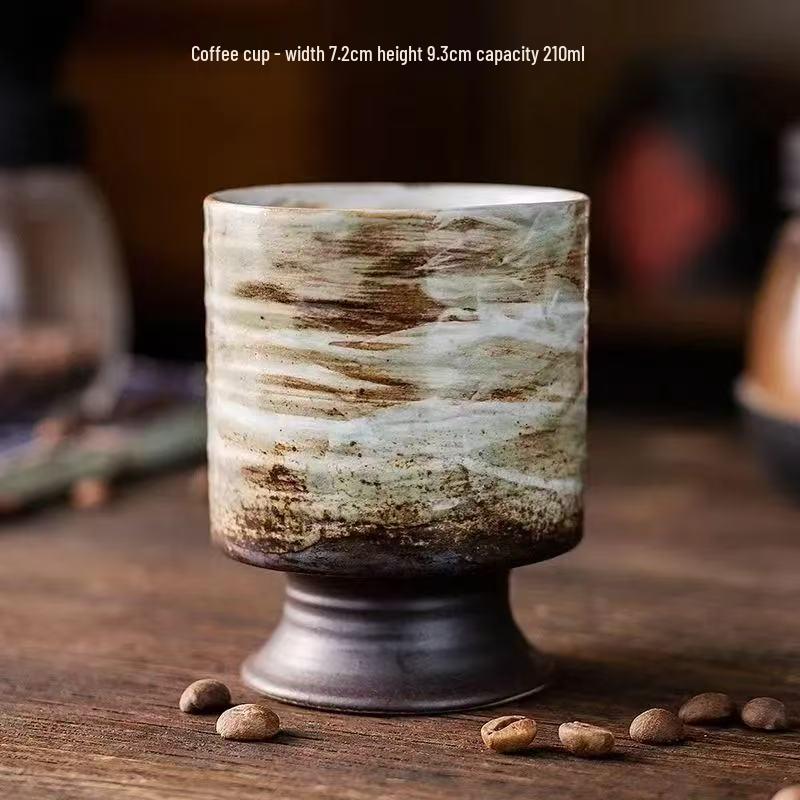 Handbemalte Keramik Kaffee- & Teetasse - Retro Japanisches Ofendesign