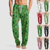 Men's Knitted Fashion Print Pocket Casual Pants Pajama Pants