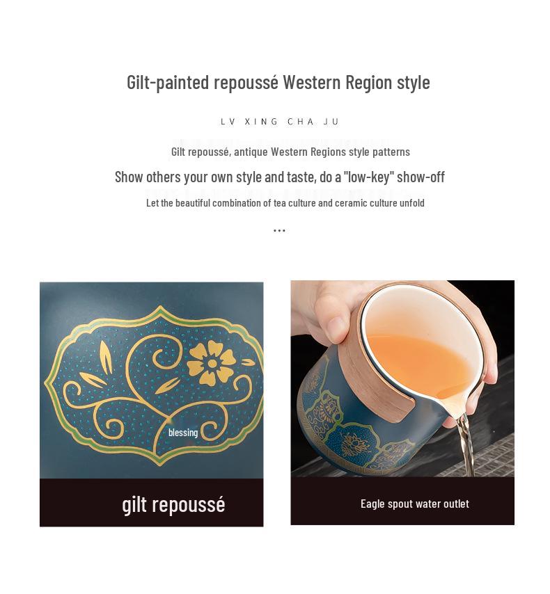 Portable Kung Fu Tea Set for Travel, Camping, and Business Gifts with Logo