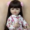 22'' 55cm Realistic Rebron Dolls Betty Full Vinyl Girl Doll Alive Rebirth Doll Can Stand Lifelike Simulation Baby Doll Wearing Floral Suits Kid Gift