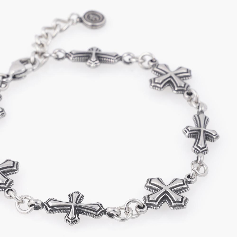 Jbans Classic Big Cut Gray 1000 Double Type Cross 1230 Bracelet Set (C2503-Se455_Gr)