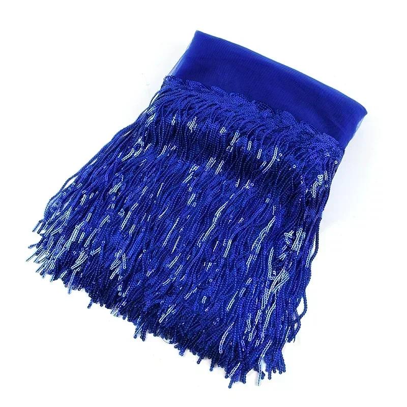 1-10Yards Meetee 18cm Sequin Fringe Trim Tassel Glitter Lace Fringes for Dance Clothes Dresses Decorative DIY Sewing Accessories