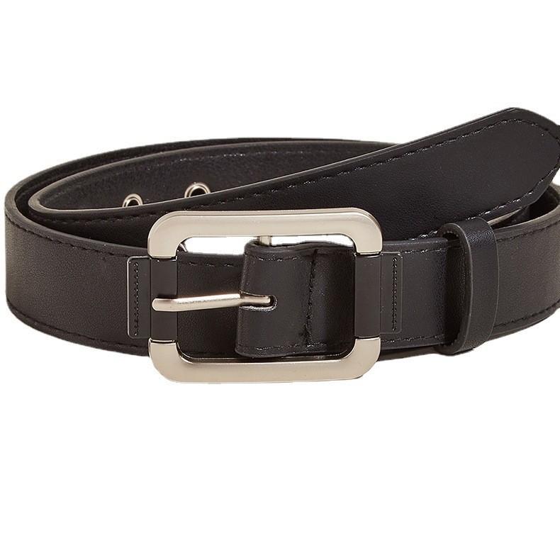 Vintage Chic New Design Pin Buckle Belt Fashionable Hip Belt Decoration Black Waist Belt