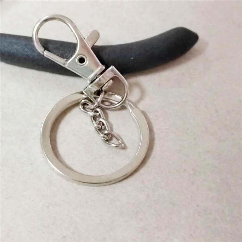 Lot de 50 Porte-clés Uniques à Faire Soi-même Crochets Porte-clés à Fermoir Mousqueton pour Lanière de Bricolage